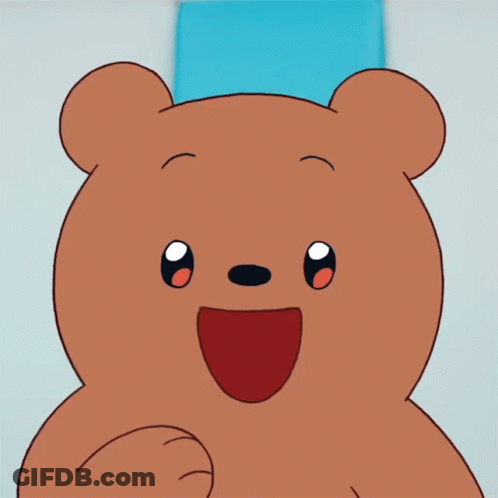 Brown Teddy Bear In Blue Hat Smiling GIF