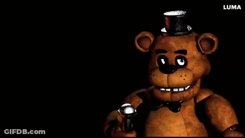 Brown Teddy Bear In Top Hat Holding Microphone GIF