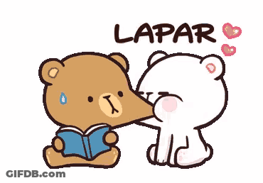 Brown Teddy Bear Reading Book Kissed By White Teddy Bear GIF