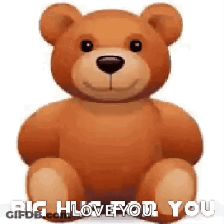 Brown Teddy Bear Saying Big Love You GIF