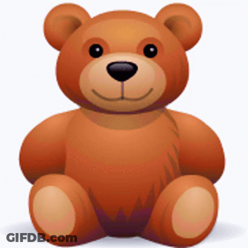 Brown Teddy Bear Sitting And Smiling GIF