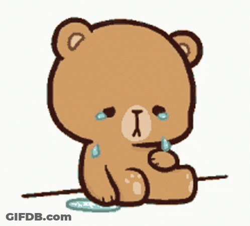Brown Teddy Bear Sitting With Tears GIF