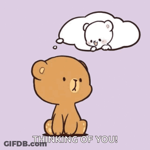 Brown Teddy Bear Thinking Of Another Teddy Bear GIF