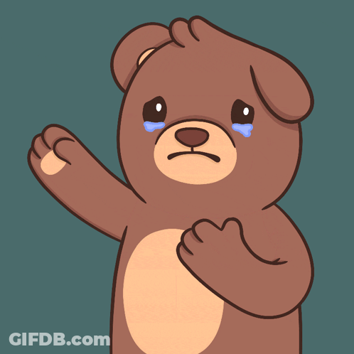 Brown Teddy Bear With Bandage Crying GIF