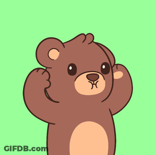 Brown Teddy Bear With Green Cloud On Head GIF