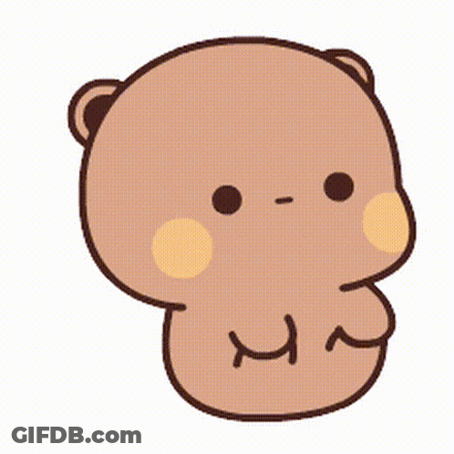 Brown Teddy Bear Yellow Cheek Making Funny Face GIF