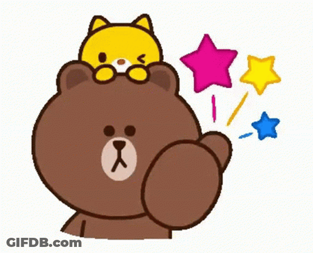 Brown Thumbs Up Animated Stars GIF