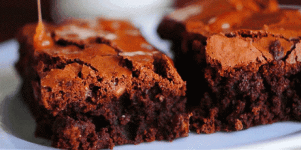 Brownies Caramel Syrup GIF