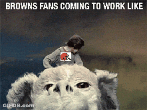 Browns Fan Riding Stuffed Animal GIF