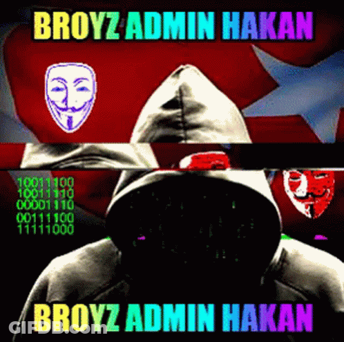 Broyz Admin Hakan Wearing Anonymous Face Hoodie GIF