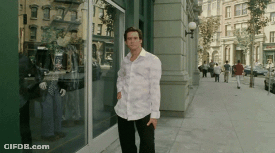 Bruce Almighty Making A Pose On The Street GIF