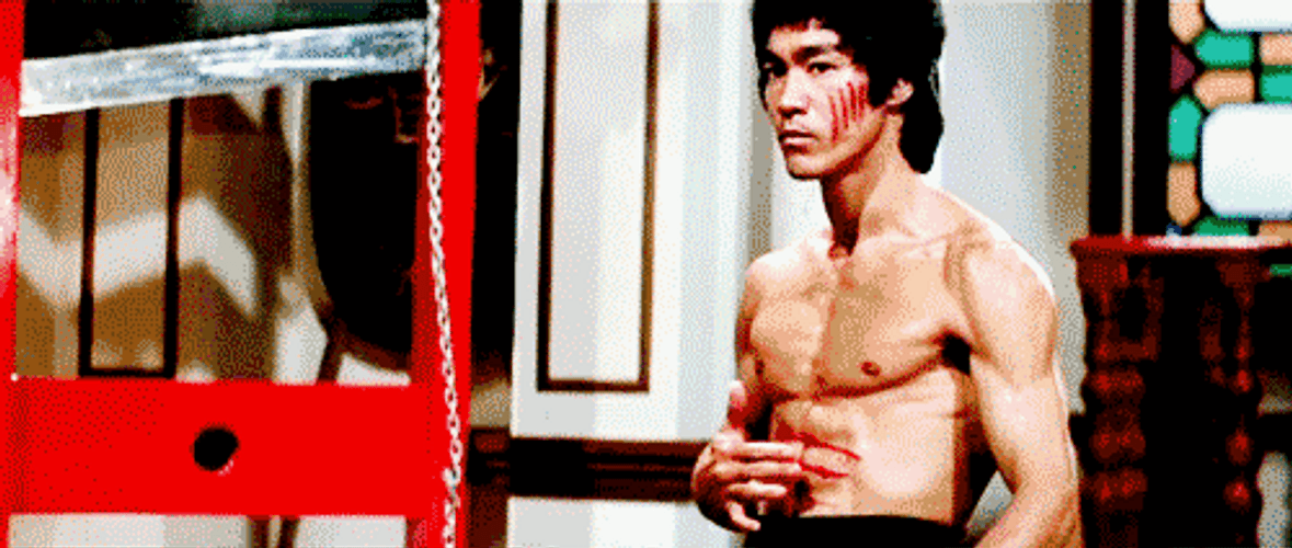 Bruce Lee Blood Licking GIF