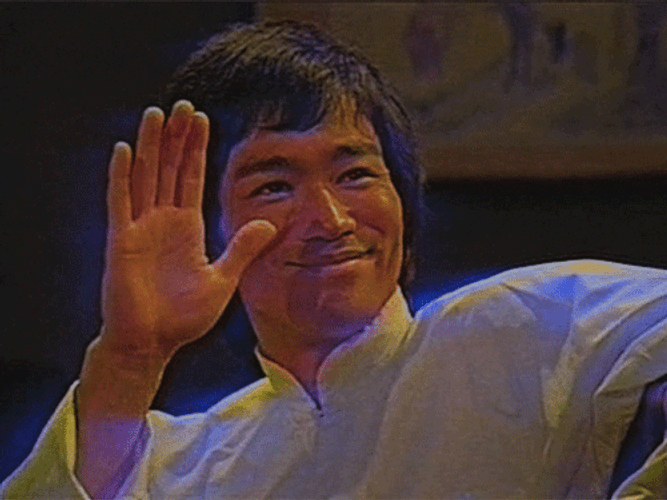 Bruce Lee Cute Wave GIF