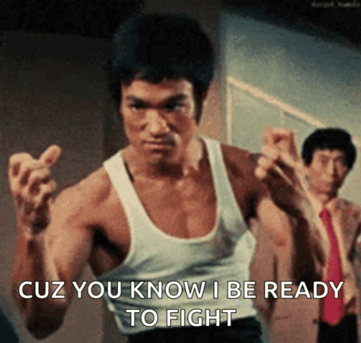 Bruce Lee Ready To Fight GIF