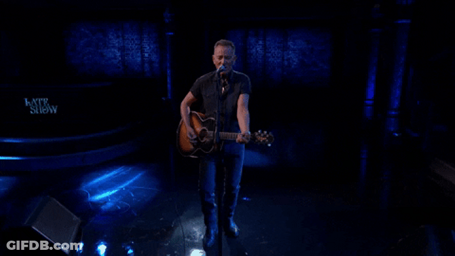 Bruce Springsteen On Late Show With Stephen Colbert GIF