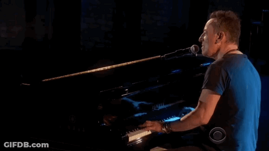 Bruce Springsteen Performing Side View GIF