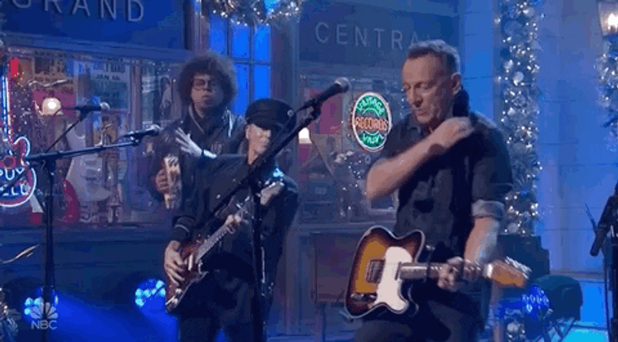 Bruce Springsteen Playing Guitar On SNL GIF