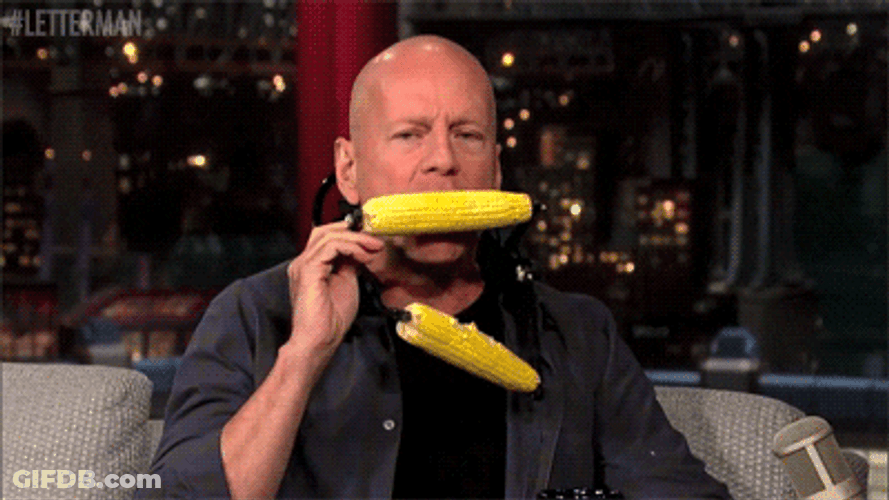 Bruce Willis Nibbling On Corn GIF