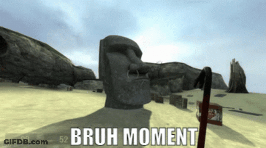 Bruh Meme Easter Island Head GIF