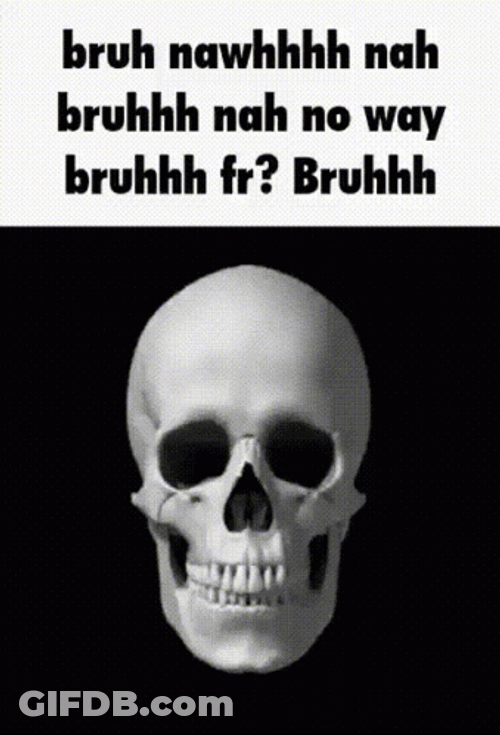 Bruh No Way Skull GIF