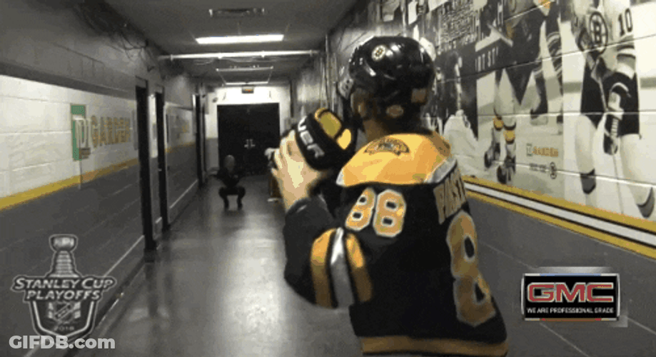 Bruins Ball Throw Hallway GIF