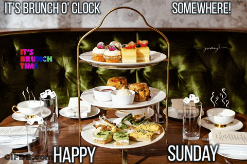 Brunch O'Clock Sign Happy Sunday GIF