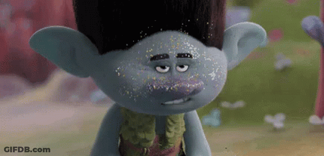 Brunch Trolls Glitter Bomb Nose GIF