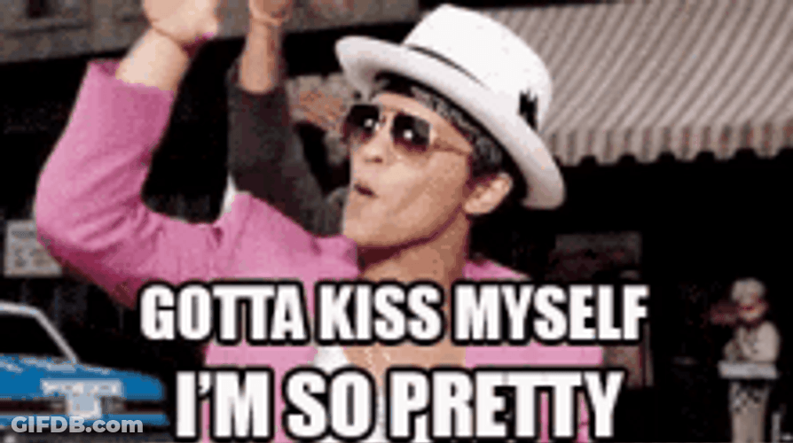 Bruno Mars Conceited Kiss Myself So Pretty GIF