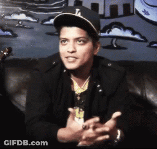Bruno Mars Laughing Interview GIF