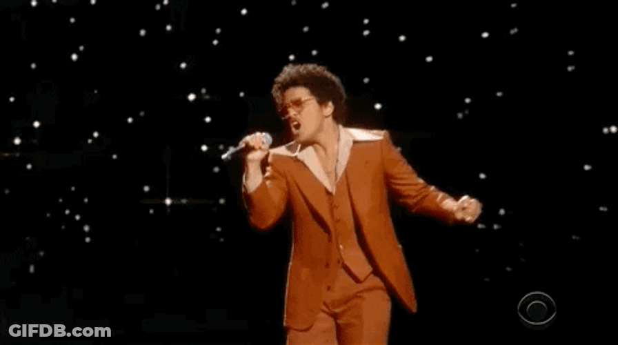 Bruno Mars Singing In Grammy's GIF
