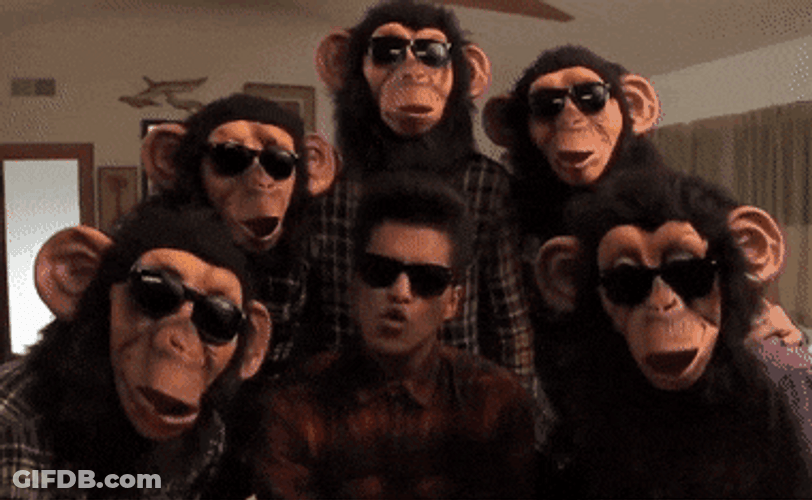 Bruno Mars With Monkeys Yep GIF