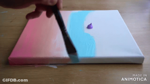 Brush Painting Pink And Blue Gradient Canvas GIF