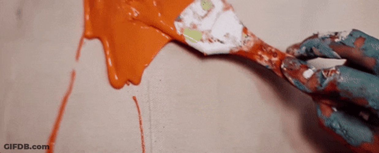 Brush With Orange Painting GIF