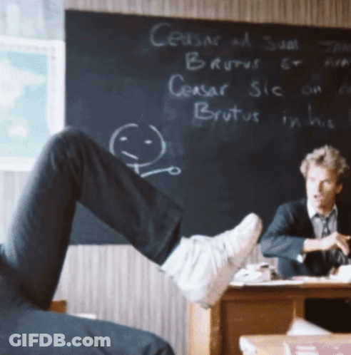 Brutus On A Blackboard GIF