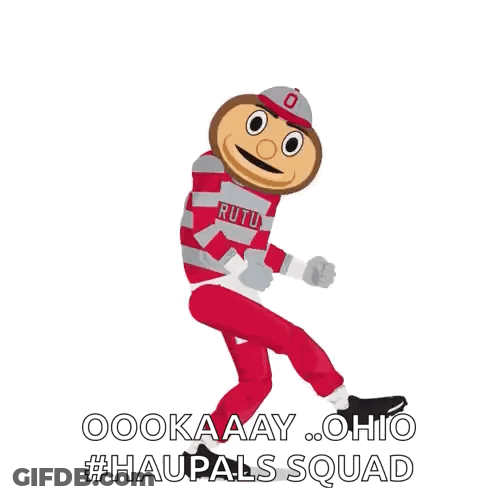 Brutus The Buckeyes Mascot Jumping In The Air GIF