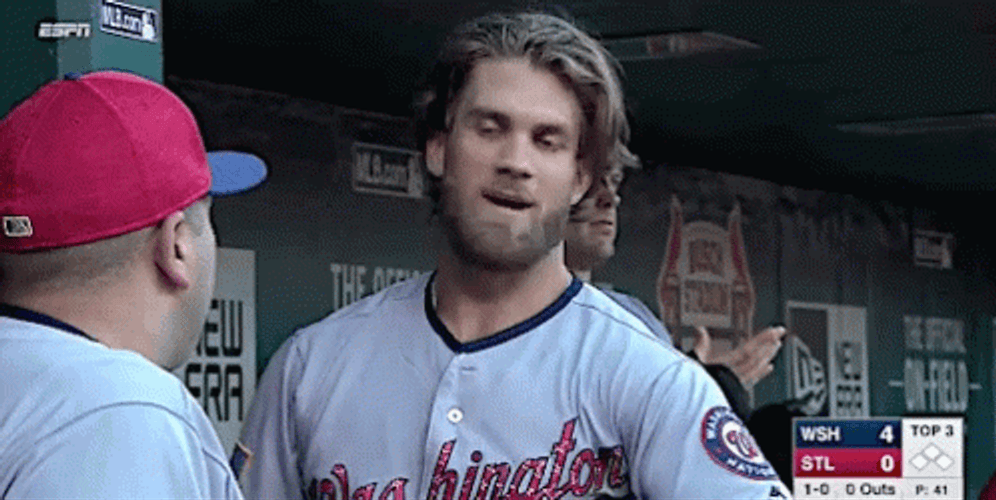 Bryce Harper Baseball Hair Flip GIF