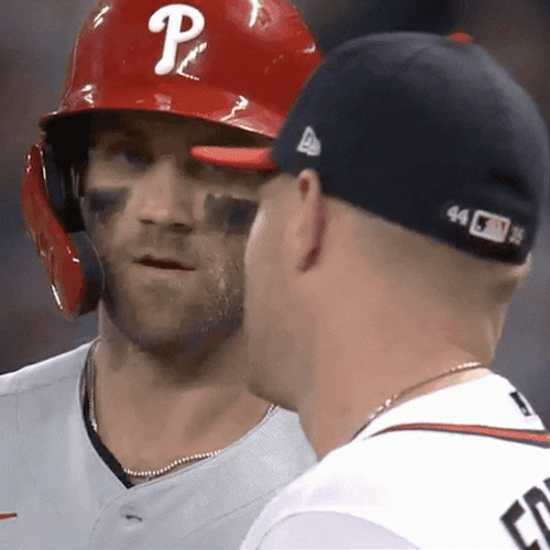 Bryce Harper Freddie Freeman Talk GIF