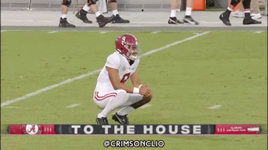 Bryce Young On The Field Sitting GIF