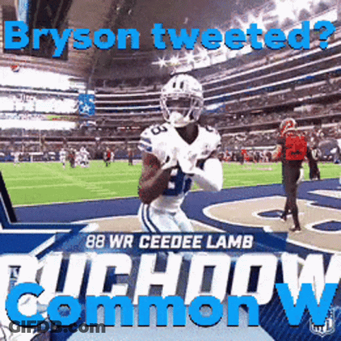 Bryson Tweeted A Picture Of A Football Player In A Stadium GIF