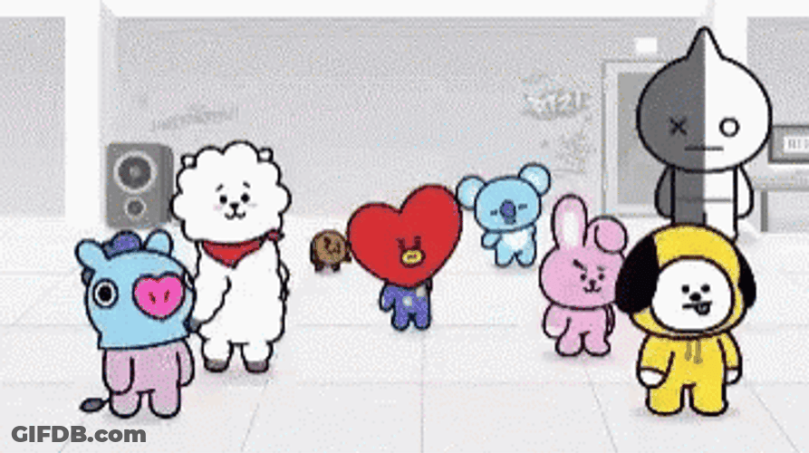 BT21 Characters Dancing Go Go GIF