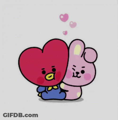 BT21 Cooky And Tata Hug GIF