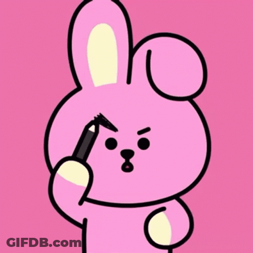 BT21 Cooky Doing Make Up With Shooky GIF