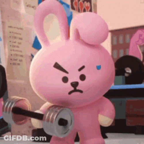 BT21 Cooky Doing Workout GIF