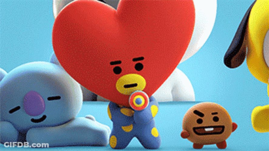 BT21 Friends In One Frame GIF
