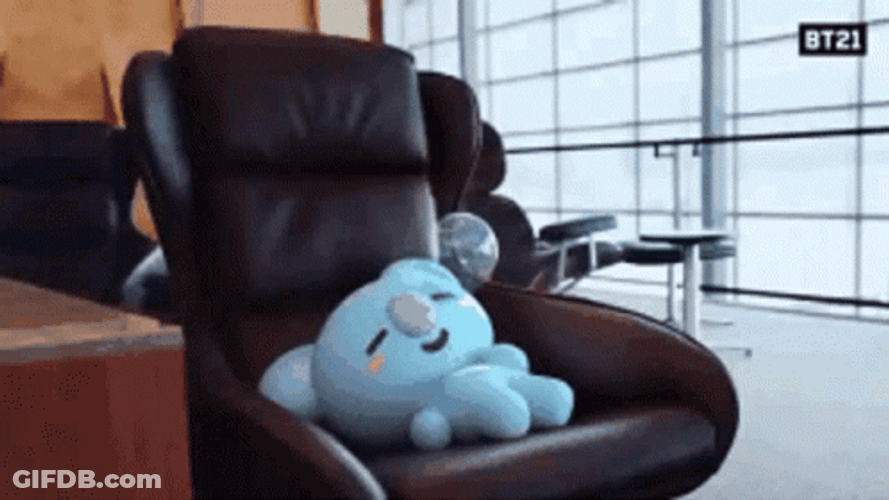 BT21 Koya Sleeping In A Chair GIF