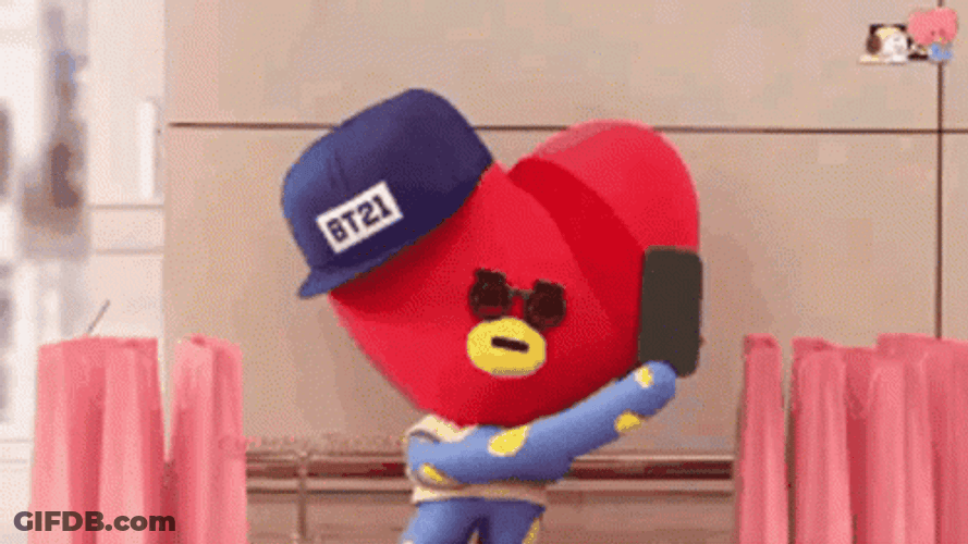 BT21 Mang And Tata Cheering GIF
