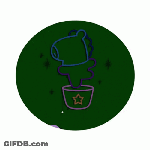 BT21 Mang Starry Night Silhouette GIF