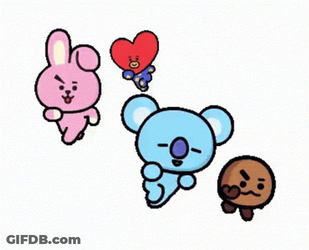 BT21 Playful Characters Joyful Dance GIF