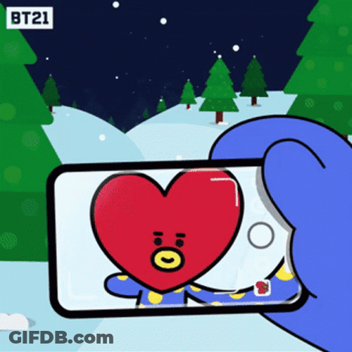 BT21 Winter Selfie Fun GIF
