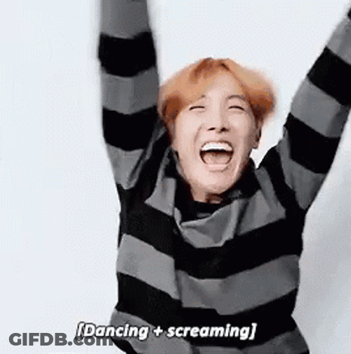 BTS Happy And Screaming Jhope Excited Dance GIF